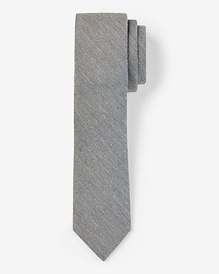 Gray Solid Textured Tie