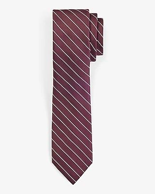 Burgundy Diagonal Stripe Tie Men's Red