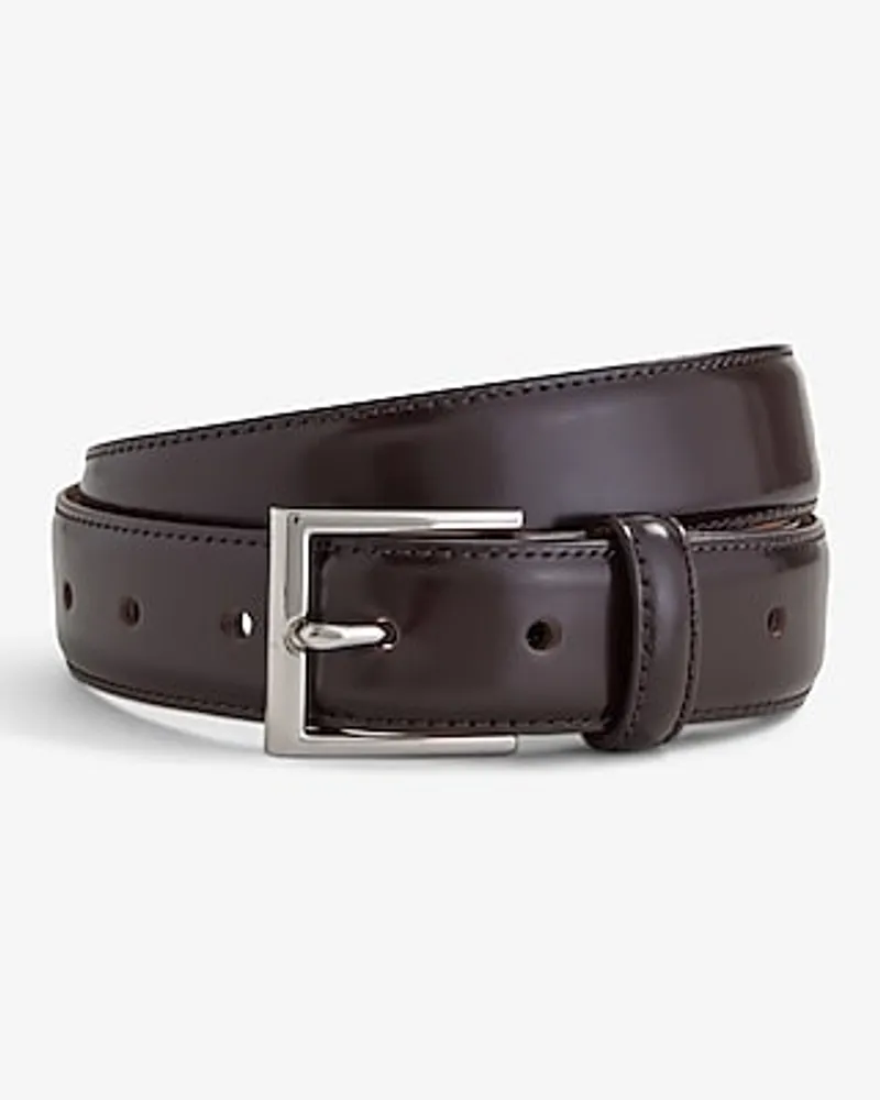 Polished Genuine Leather Belt Brown Men's 42/44