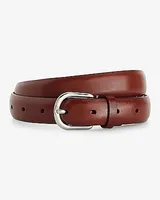 Cognac Genuine Leather Slim Buckle Belt Brown Men's 42/44