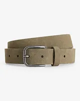 Olive Green Genuine Suede Prong Buckle Belt Green Men's 38/40