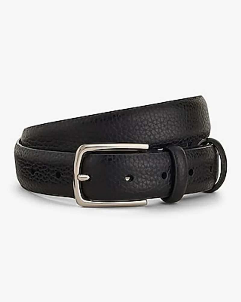 Genuine Leather Prong Buckle Belt Black Men's 38/40