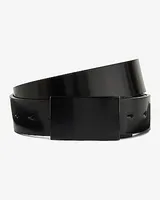 Black & Brown Genuine Leather Reversible Plaque Belt Black Men's