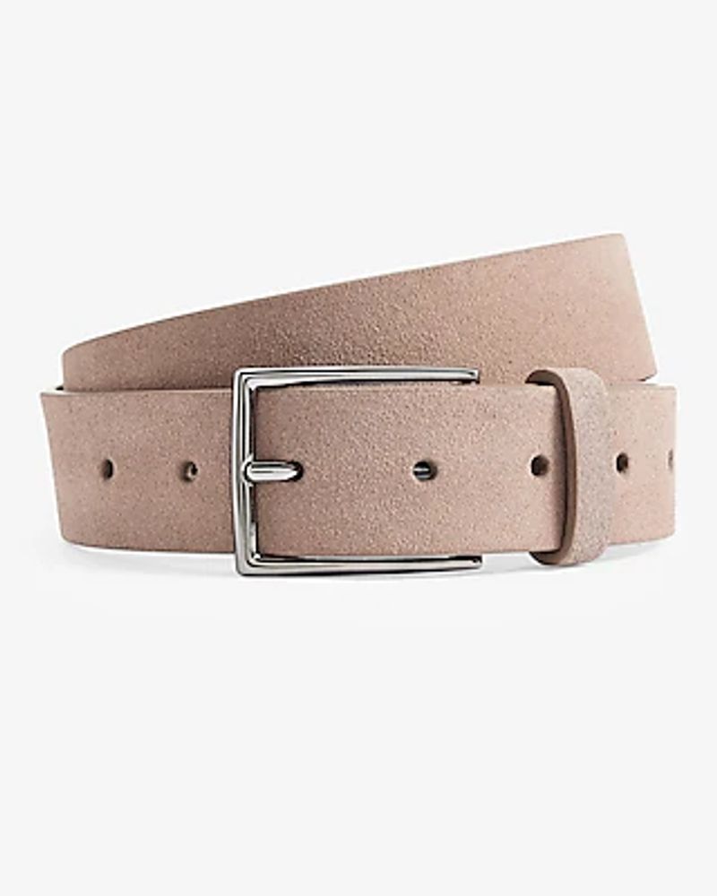 Tobacco Genuine Suede Prong Buckle Belt Brown Men's 34/36