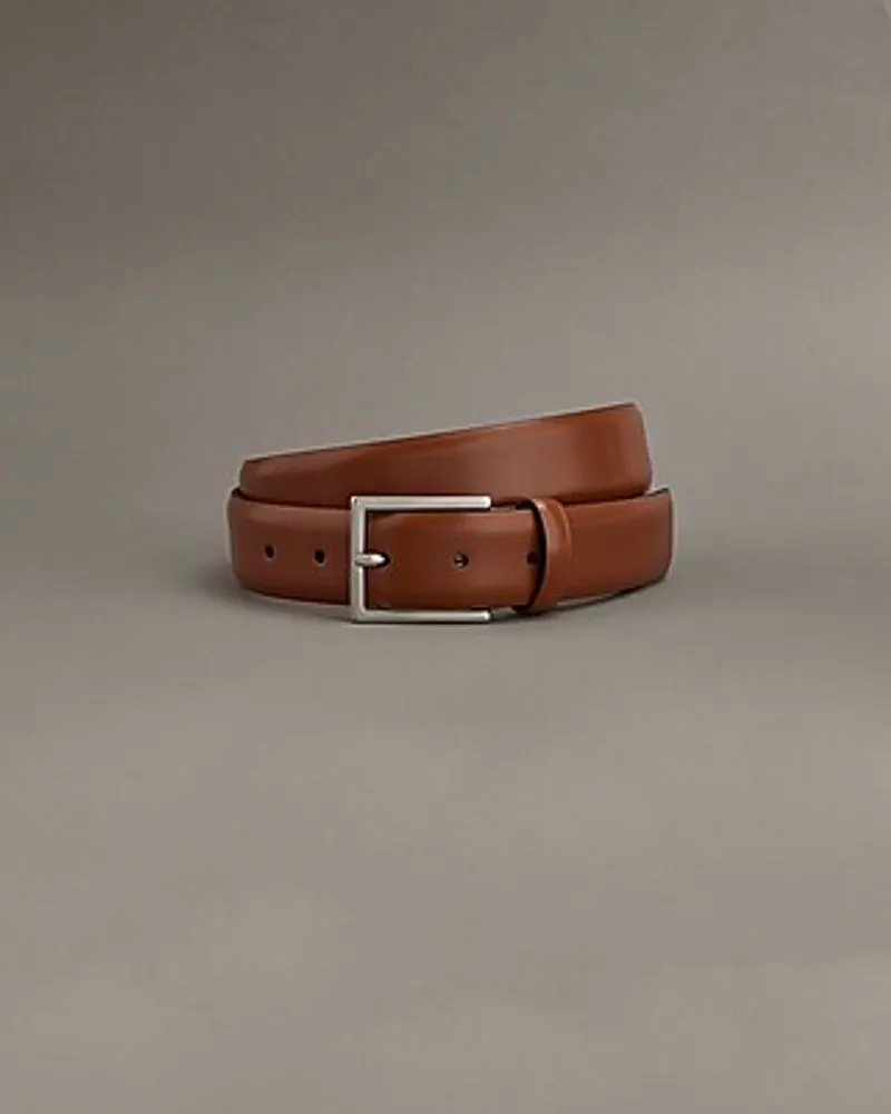 Black & Cognac Genuine Leather Reversible Plaque Belt