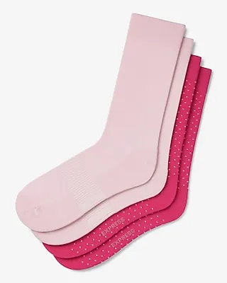 2 Pack Pink & Dot Print Dress Socks Men's Pink