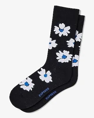 Floral Dress Socks Men's Black