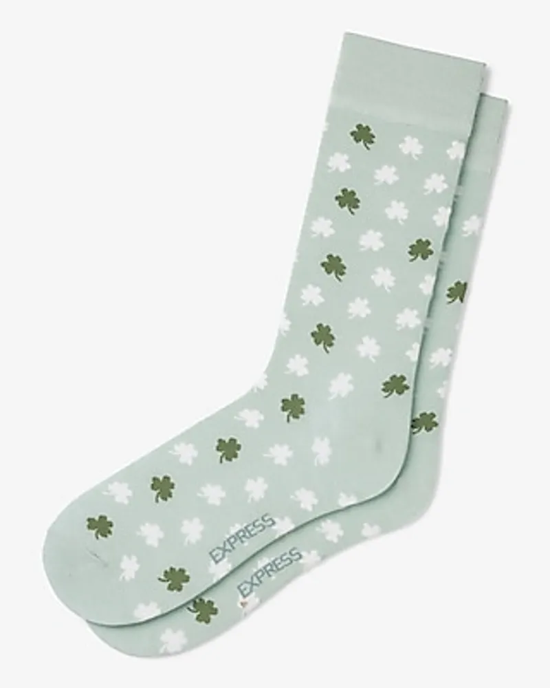 Green Clover Dress Socks Men's Green