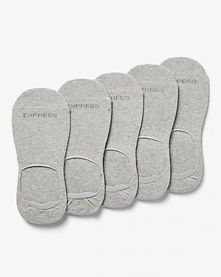 5 Pack Solid Gray No-Show Socks Men's Gray