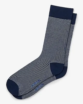 Navy Horizontal Striped Dress Socks Men's Blue