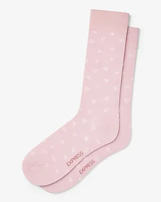 Pink Heart Dress Socks