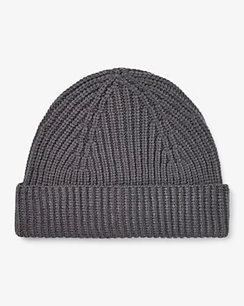 Charcoal Gray Ribbed Beanie