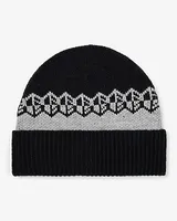 Geo Printed Beanie Men's Black