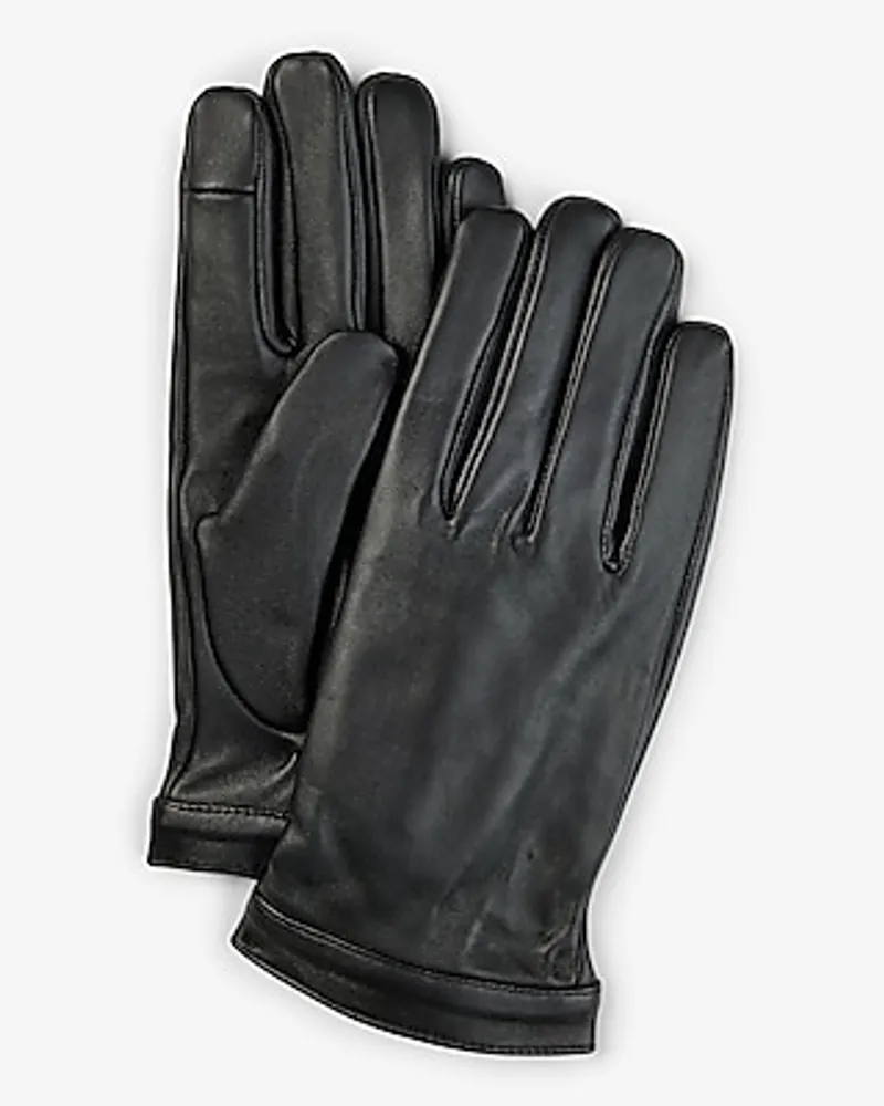 Black Genuine Leather Gloves Men's Black