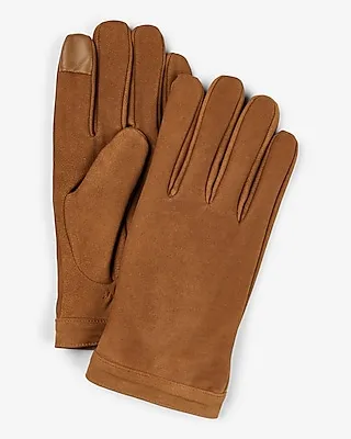 Brown Genuine Suede Gloves Men's Brown