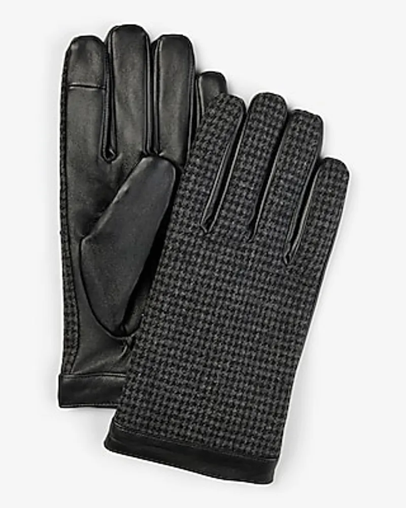 Houndstooth Genuine Leather Gloves