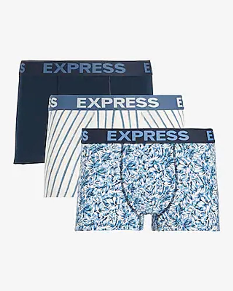 2 1/2" Cotton-Blend Trunks 3 Pack Multi-Color Men's S