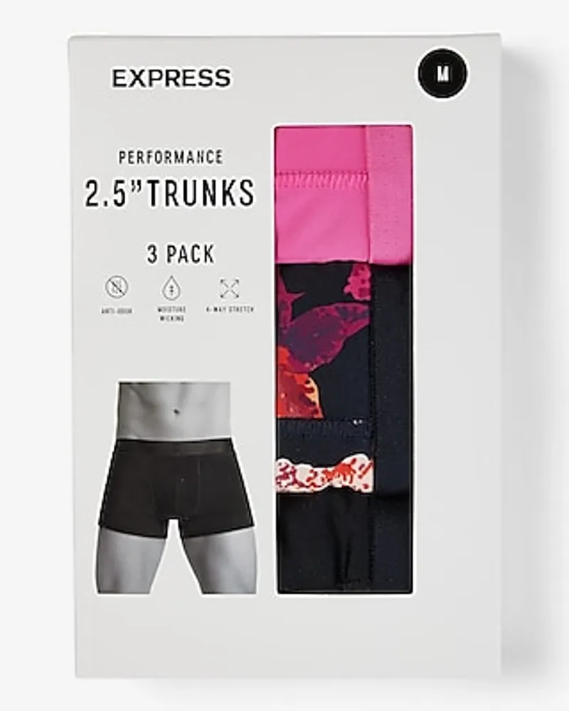 Express 2 1/2 Moisture-Wicking Performance Trunks 3 Pack Multi