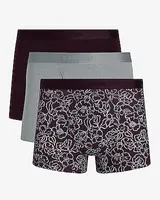 2 1/2" Cotton-Blend Trunks 3 Pack Purple Men's