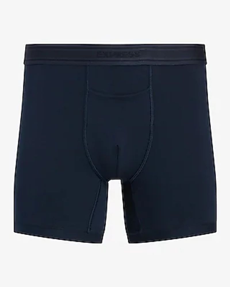 5 1/2" Horizontal Fly Cotton-Blend Boxer Briefs Blue Men's M