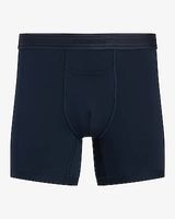 5 1/2" Horizontal Fly Cotton-Blend Boxer Briefs Blue Men's M