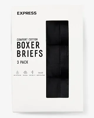 5 1/2" Cotton-Blend Boxer Briefs Black Men's XS