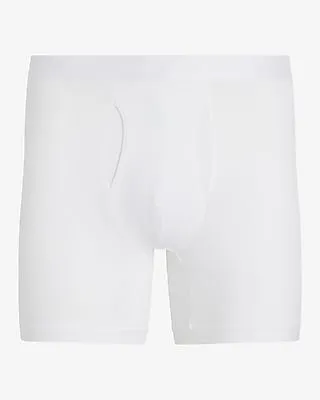 5 1/2" Cotton-Blend Boxer Briefs White Men's XL