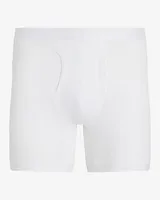 5 1/2" Cotton-Blend Boxer Briefs White Men's XL