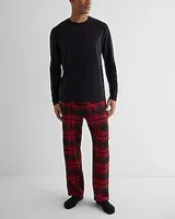 Plaid Flannel Pajama Set Red Men's