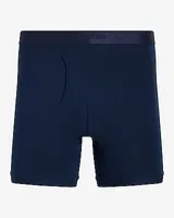 5 1/2" Cotton-Blend Boxer Briefs Blue Men's XS