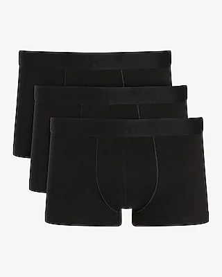 3 Pack Solid Black 2 1/2" Basic Trunks Black Men's M