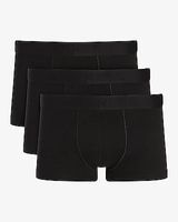 2 1/2" Cotton-Blend Trunks 3 Pack Black Men's XS