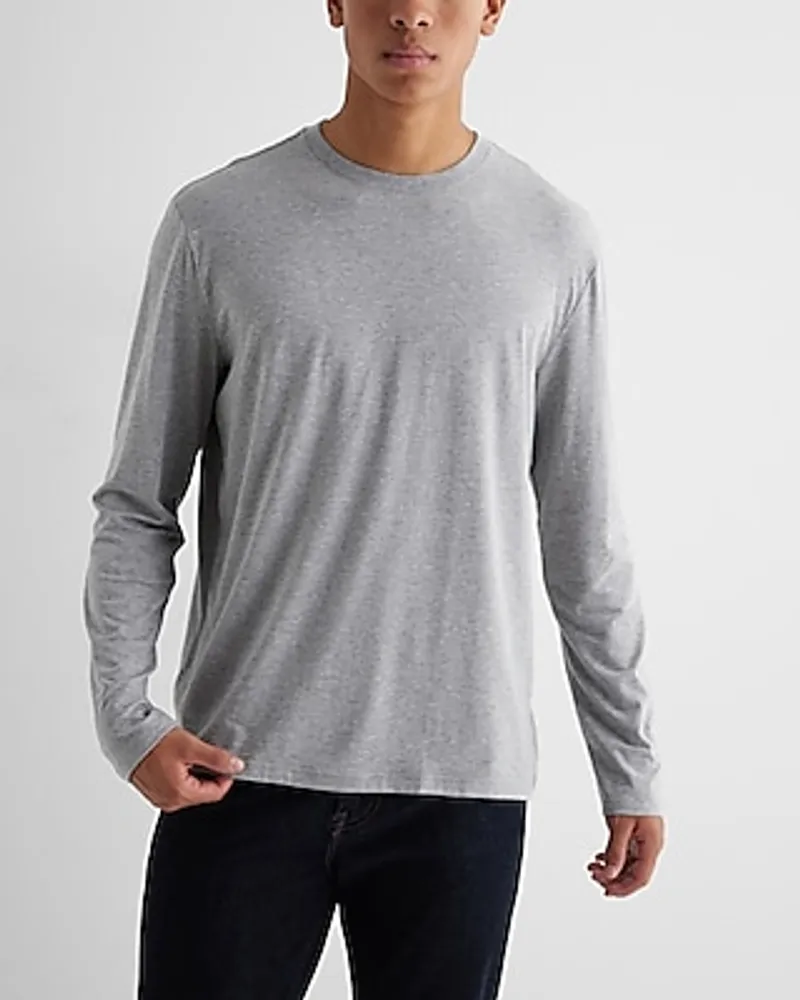 Supersoft Long Sleeve Crew Neck T-Shirt Gray Men's L