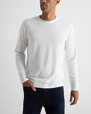 Supersoft Long Sleeve Crew Neck T-Shirt White Men's