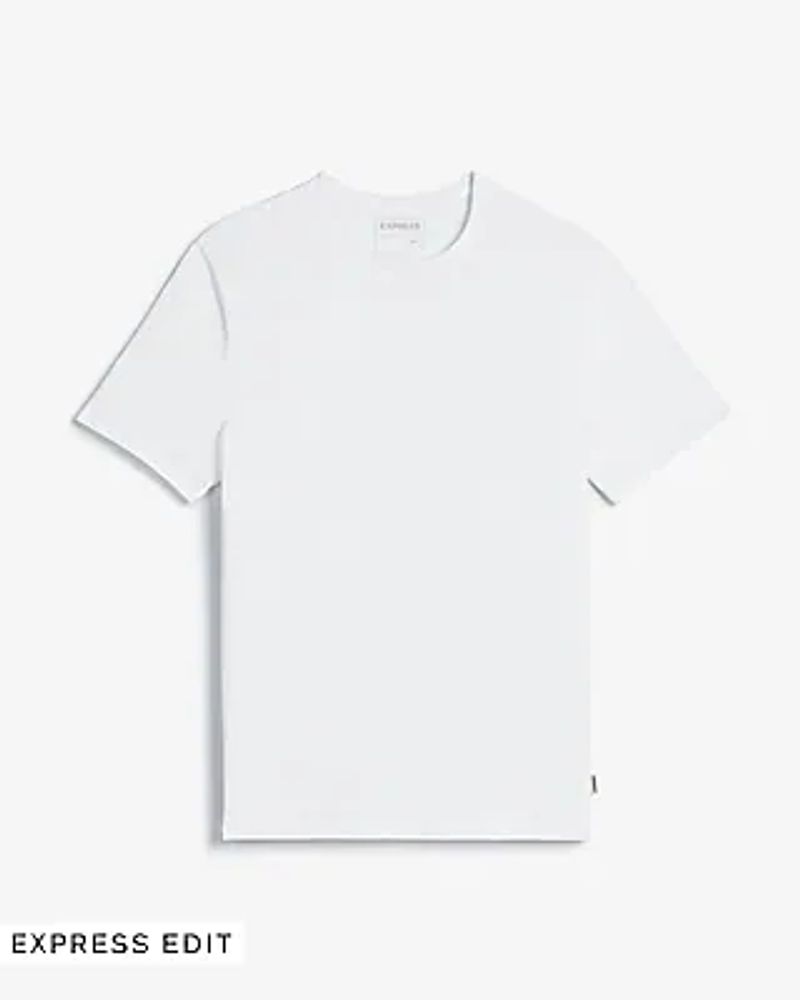 Slim Solid Moisture-Wicking Crew Neck T-Shirt