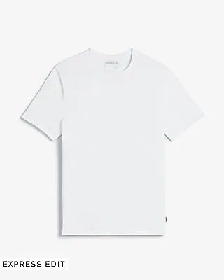 Slim Solid Moisture-Wicking Crew Neck T-Shirt White Men's L Tall