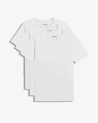 3 Pack Slim Stretch Moisture-Wicking Crew Neck T-Shirts White Men's M