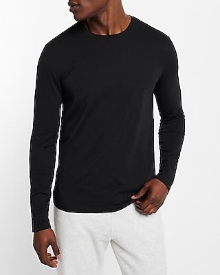 Supersoft Long Sleeve Crew Neck T-Shirt Black Men's XS