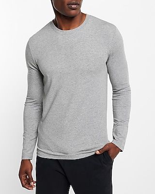 Supersoft Long Sleeve Crew Neck T-Shirt Gray Men's S