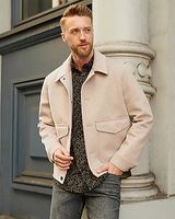 Tan Water Resistant Wool-Blend Trucker Jacket