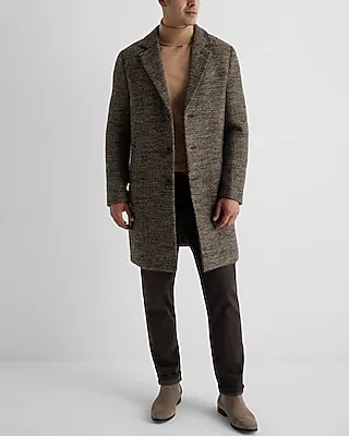 Herringbone Wool-Blend Topcoat Multi-Color Men's XS