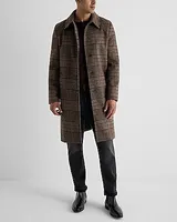 Plaid Wool-Blend Topcoat Multi-Color Men's M