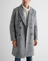 Textured Boucle Double Breasted Wool-Blend Topcoat