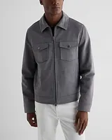 Gray Faux Suede Trucker Jacket Gray Men's M