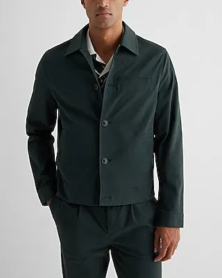 Cotton Stretch Chore Shirt Jacket Green Men's M