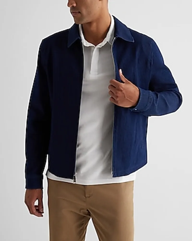 Deep Indigo Blue Zip Jacket Blue Men's