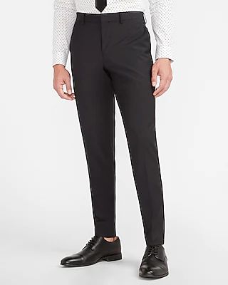 Slim Black Wool-Blend Modern Tech Suit Pants Black Men's W26 L30