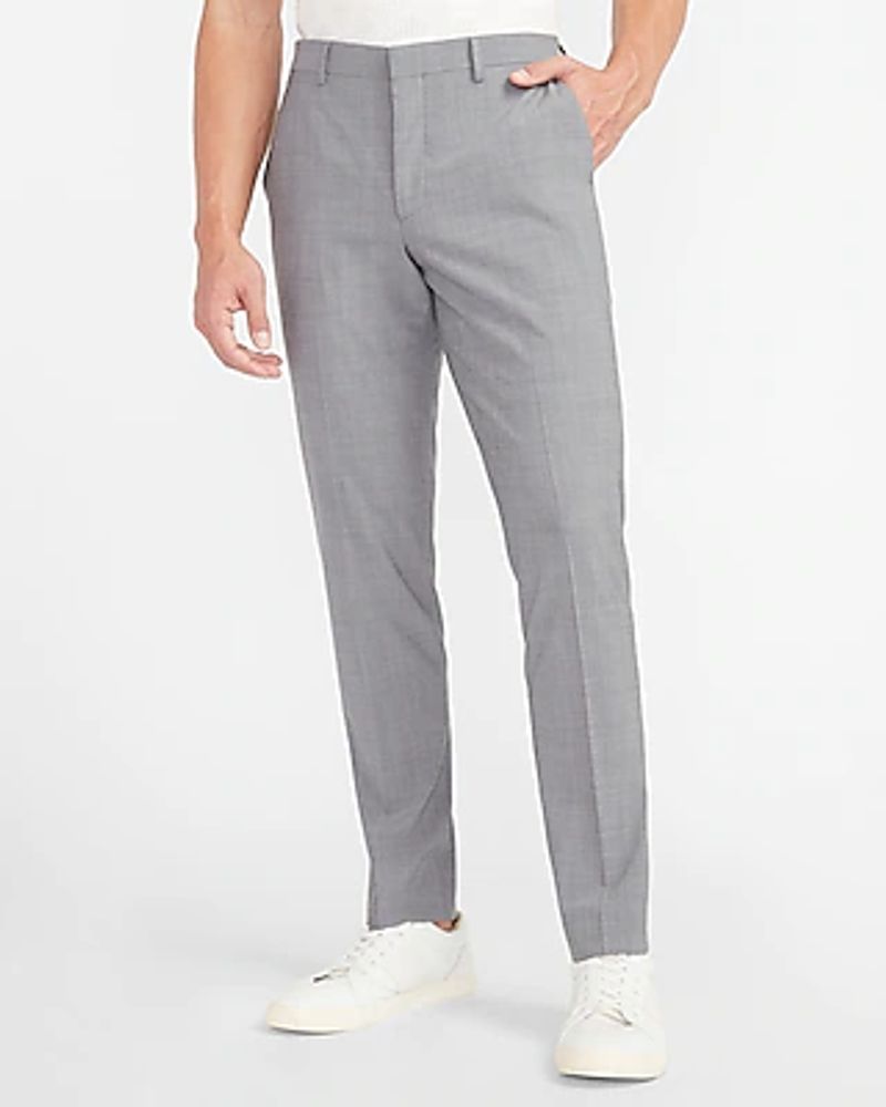 Extra Slim Gray Wool-Blend Modern Tech Suit Pants Gray Men's W31 L34