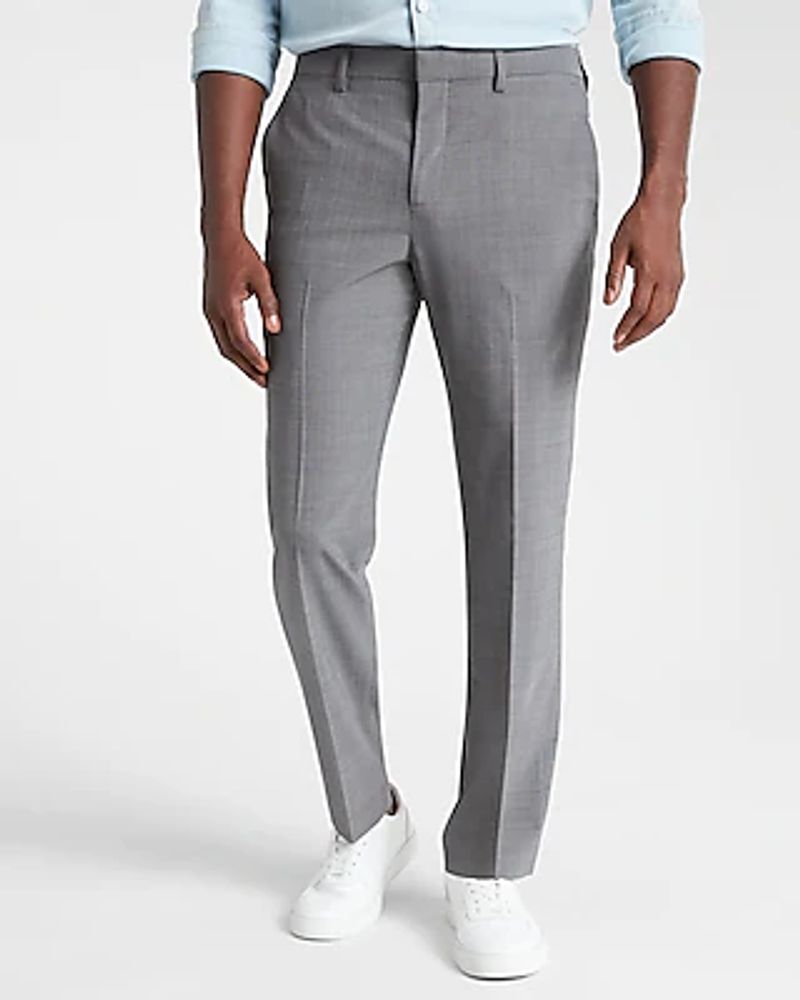 Express Classic Gray Wool-Blend Modern Tech Suit Pants Gray Men's