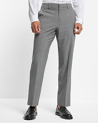 Classic Gray Wool-Blend Modern Tech Suit Pants Gray Men's W30 L32